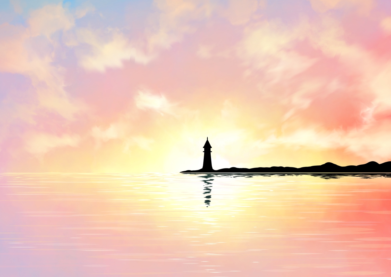 海辺に立つ灯台の風景