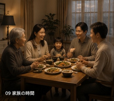時間が移った家族の食卓の風景