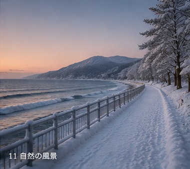 冬の海辺の日常の風景